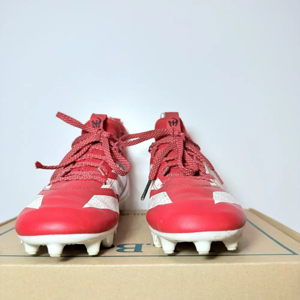Adidas Cleats Size 5.5 Mens 7 Womens Adizero Impact Red White Football Shoes